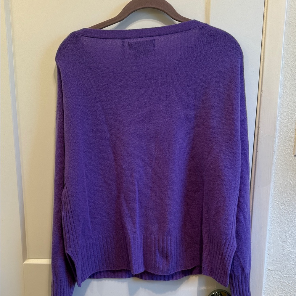 Anthropologie Deep Purple Neck Sweater - Picture 4 of 7